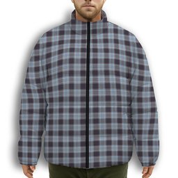 ScotsTee Shop Scottish Royal Canadian Air Force Premium Tartan Collar Down Jacket Winter White Duck Down Plaid