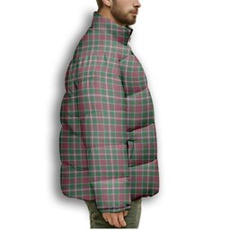 ScotsTee Shop Scottish Spens Ancient Premium Tartan Collar Down Jacket Winter White Duck Down Plaid