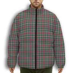 ScotsTee Shop Scottish Spens Ancient Premium Tartan Collar Down Jacket Winter White Duck Down Plaid
