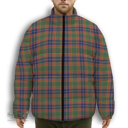 ScotsTee Shop Scottish Stevenson Old Modern Premium Tartan Collar Down Jacket Winter White Duck Down Plaid