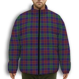 ScotsTee Shop Scottish MacMichael Premium Tartan Collar Down Jacket Winter White Duck Down Plaid