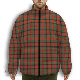ScotsTee Shop Scottish MacNicol Ancient Premium Tartan Collar Down Jacket Winter White Duck Down Plaid