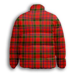 ScotsTee Shop Scottish Munro Modern Premium Tartan Collar Down Jacket Winter White Duck Down Plaid