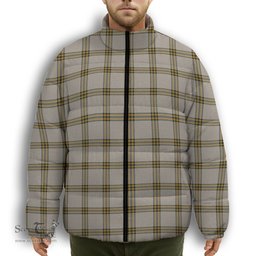 ScotsTee Shop Scottish Young in Australia Premium Tartan Collar Down Jacket Winter White Duck Down Plaid