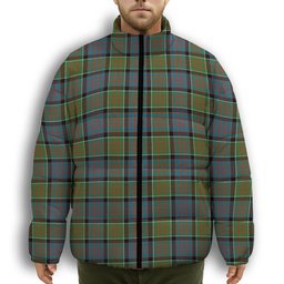 ScotsTee Shop Scottish MacDonald of Clan Ranald Ancient Premium Tartan Collar Down Jacket Winter White Duck Down Plaid