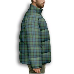 ScotsTee Shop Scottish Sempill Ancient Premium Tartan Collar Down Jacket Winter White Duck Down Plaid
