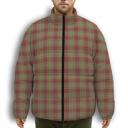 ScotsTee Shop Scottish MacGillivray Hunting Ancient Premium Tartan Collar Down Jacket Winter White Duck Down Plaid
