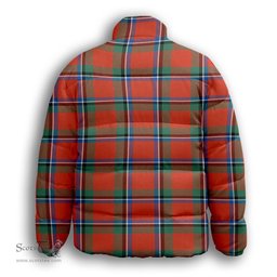 ScotsTee Shop Scottish Sinclair Ancient Premium Tartan Collar Down Jacket Winter White Duck Down Plaid