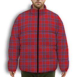ScotsTee Shop Scottish Rait Premium Tartan Collar Down Jacket Winter White Duck Down Plaid