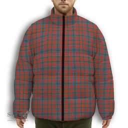 ScotsTee Shop Scottish Sinclair Lyon Count Ancient Premium Tartan Collar Down Jacket Winter White Duck Down Plaid
