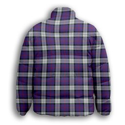 ScotsTee Shop Scottish Sinclair Dress (Dance) Modern Clan Premium Tartan Collar Down Jacket Winter White Duck Down Plaid