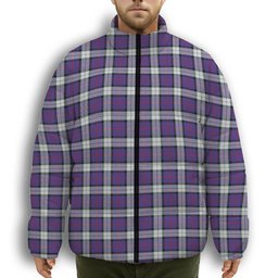 ScotsTee Shop Scottish Sinclair Dress (Dance) Modern Clan Premium Tartan Collar Down Jacket Winter White Duck Down Plaid