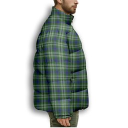 ScotsTee Shop Scottish Purves Premium Tartan Collar Down Jacket Winter White Duck Down Plaid