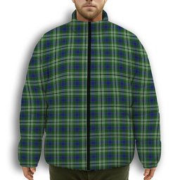 ScotsTee Shop Scottish Purves Premium Tartan Collar Down Jacket Winter White Duck Down Plaid