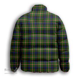 ScotsTee Shop Scottish Reid Green SC Premium Tartan Collar Down Jacket Winter White Duck Down Plaid