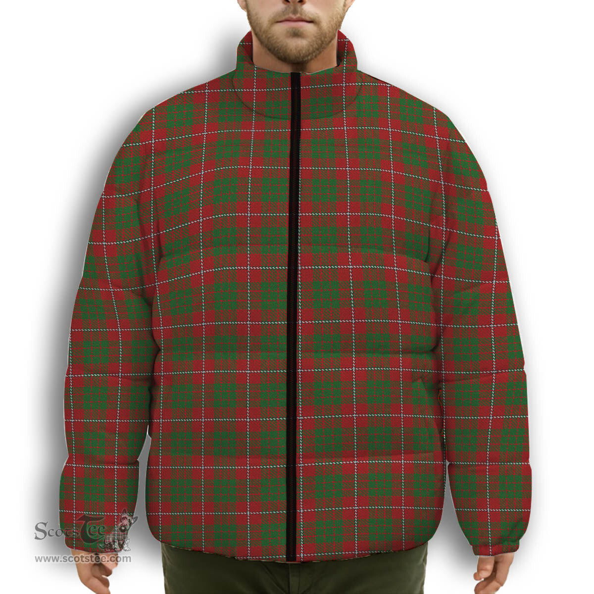 ScotsTee Shop Scottish MacGregor of Balquidder Premium Tartan Collar Down Jacket Winter White Duck Down Plaid