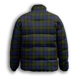 ScotsTee Shop Scottish MacFadzean Premium Tartan Collar Down Jacket Winter White Duck Down Plaid