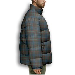 ScotsTee Shop Scottish MacConnell Premium Tartan Collar Down Jacket Winter White Duck Down Plaid