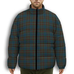 ScotsTee Shop Scottish MacConnell Premium Tartan Collar Down Jacket Winter White Duck Down Plaid