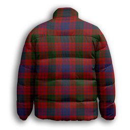 ScotsTee Shop Scottish Ross Premium Tartan Collar Down Jacket Winter White Duck Down Plaid