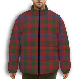 ScotsTee Shop Scottish Ross Premium Tartan Collar Down Jacket Winter White Duck Down Plaid