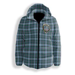 ScotsTee Shop Scottish Alexander of Menstry Hunting Ancient Crest Tartan Down Jacket Winter White Duck Down Plaid