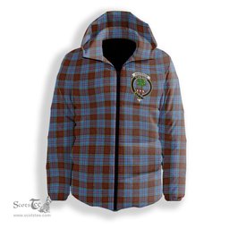 ScotsTee Shop Scottish Anderson Modern Crest Tartan Down Jacket Winter White Duck Down Plaid