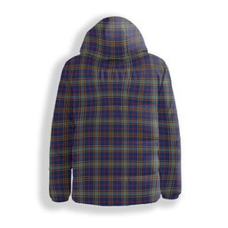 ScotsTee Shop Scottish Balfour Blue Modern Crest Tartan Down Jacket Winter White Duck Down Plaid