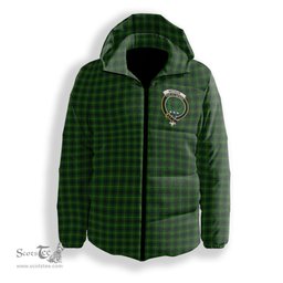 ScotsTee Shop Scottish Arthur Crest Tartan Down Jacket Winter White Duck Down Plaid