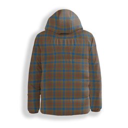 ScotsTee Shop Scottish Balfour Ancient Crest Tartan Down Jacket Winter White Duck Down Plaid