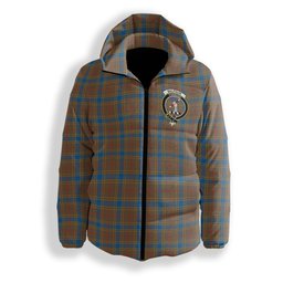 ScotsTee Shop Scottish Balfour Ancient Crest Tartan Down Jacket Winter White Duck Down Plaid