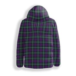 ScotsTee Shop Scottish Baillie Highland Society Modern Crest Tartan Down Jacket Winter White Duck Down Plaid