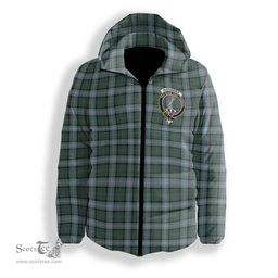 ScotsTee Shop Scottish Alexander of Menstry Hunting Crest Tartan Down Jacket Winter White Duck Down Plaid