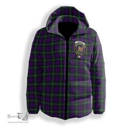 ScotsTee Shop Scottish Baillie Highland Society Crest Tartan Down Jacket Winter White Duck Down Plaid