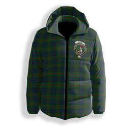 ScotsTee Shop Scottish Aiton Crest Tartan Down Jacket Winter White Duck Down Plaid