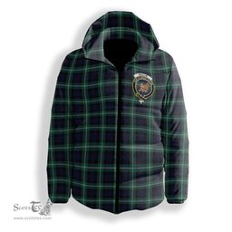 ScotsTee Shop Scottish Baillie of Polkemmet Modern Crest Tartan Down Jacket Winter White Duck Down Plaid