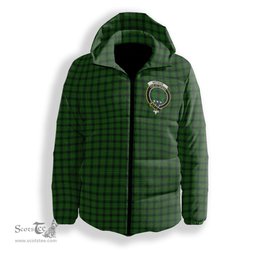 ScotsTee Shop Scottish Arthur Highland Society Crest Tartan Down Jacket Winter White Duck Down Plaid