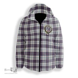 ScotsTee Shop Scottish Alexander of Menstry Dress Ancient Crest Tartan Down Jacket Winter White Duck Down Plaid