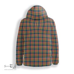 ScotsTee Shop Scottish Buchanan Ancient Crest Tartan Down Jacket Winter White Duck Down Plaid