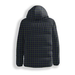 ScotsTee Shop Scottish Bruce of Crionaich Crest Tartan Down Jacket Winter White Duck Down Plaid