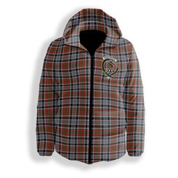ScotsTee Shop Scottish Borthwick Dress Ancient Crest Tartan Down Jacket Winter White Duck Down Plaid