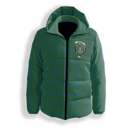 ScotsTee Shop Scottish Barclay Hunting Ancient Clan Crest Tartan Down Jacket Winter White Duck Down Plaid