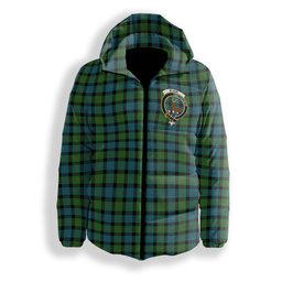 ScotsTee Shop Scottish Blair Ancient Crest Tartan Down Jacket Winter White Duck Down Plaid