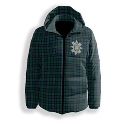 ScotsTee Shop Scottish Black Watch #3 Modern Crest Tartan Down Jacket Winter White Duck Down Plaid