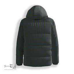 ScotsTee Shop Scottish Buchanan Hunting Crest Tartan Down Jacket Winter White Duck Down Plaid