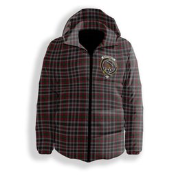 ScotsTee Shop Scottish Borthwick Crest Tartan Down Jacket Winter White Duck Down Plaid