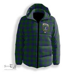 ScotsTee Shop Scottish Barclay Crest Tartan Down Jacket Winter White Duck Down Plaid