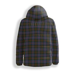 ScotsTee Shop Scottish Bowie Black Crest Tartan Down Jacket Winter White Duck Down Plaid