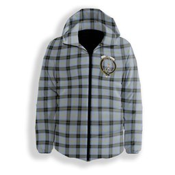 ScotsTee Shop Scottish Bell of the Borders Ancient Crest Tartan Down Jacket Winter White Duck Down Plaid