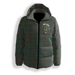 ScotsTee Shop Scottish Bisset Crest Tartan Down Jacket Winter White Duck Down Plaid